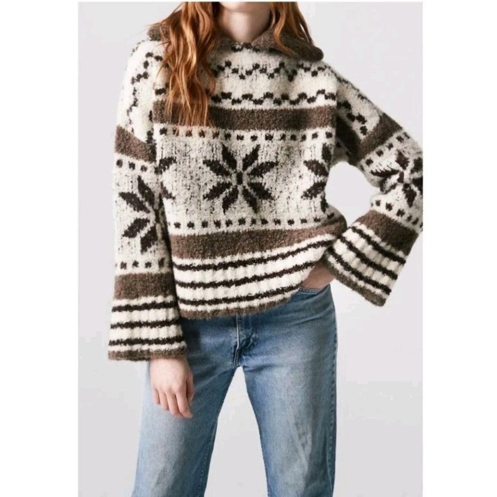 NEW! SMYTHE Split Collar Alpaca Sweater In Sable Boucle $725